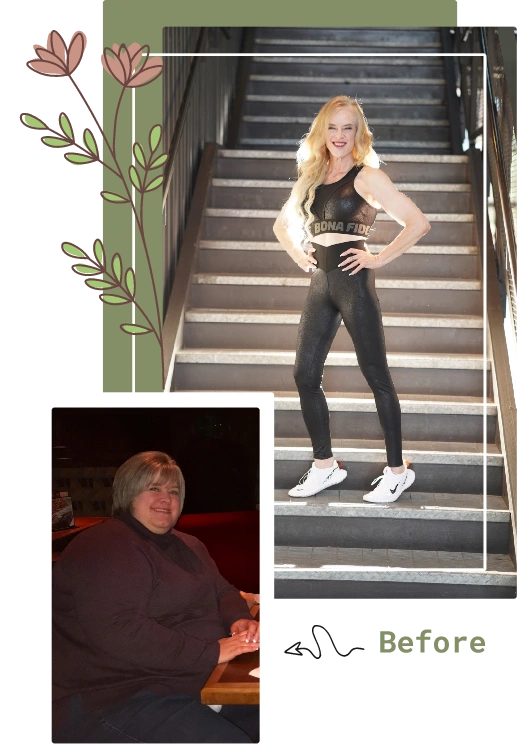 Dr. Marianne Pinkston Mueller before and after weight loss