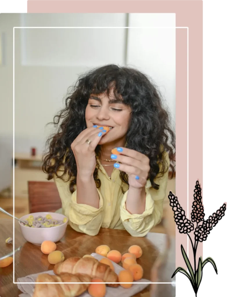 a woman enjoying a healthy breakfast