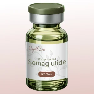 Two semaglutide vials displayed for the Semaglutide + Coaching treatment option.